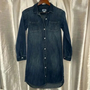 Old Navy Girl’s XL (14) Denim Button Down Long Sleeve Shirt Dress